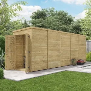 BillyOh Switch Tongue and Groove Pent Wooden Shed - 20x4 Windowless - 15mm Thickness