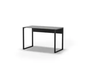 Inna Modern Work Table Retro Grey with Sturdy Black Metal Legs Particle Board Industrial Desk Width 110cm