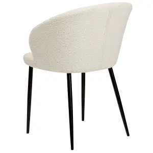 Set of 2 Dining Chairs MASON Boucle Off-White