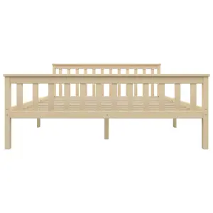 Berkfield Bed Frame Light Wood Solid Pinewood 160x200 cm