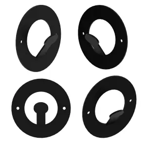 Decortie Modern Kaly Unique Metal Round Triple Matte Black Hooks for Hanging, Set of-3 Hooks Kitchen, Waterproof, Stainless Steel