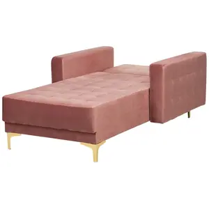 Velvet Chaise Lounge Pink ABERDEEN