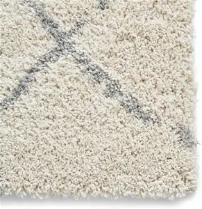 Think Rugs Scandi Berber G257 Rug, Moroccan, Size: 120cm X 170cm (4ft X 5.5Ft), Scandi Berber G257 Cream Grey