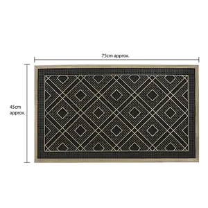 JVL Havana Rubber Pin Doormat, 45x75cm, Diamond