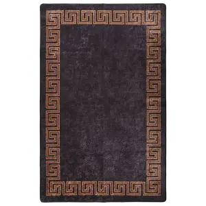 Berkfield Rug Washable 160x230 cm Black and Gold Anti Slip