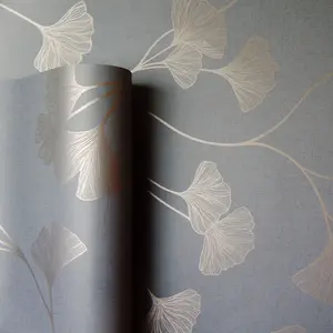 Glistening Ginkgo Wallpaper Grey / Rose Gold Holden 12702