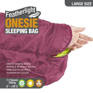 Wearable Sleeping Bag Berry Adults Large/XL Featherlite