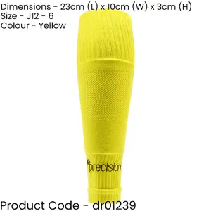 JUNIOR SIZE 12-6 Pro Footless Sleeve Football Socks - YELLOW - Stretch Fit