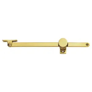 Screw Down Adjustable Casement Window Stay 246 x 19mm Polished Brass