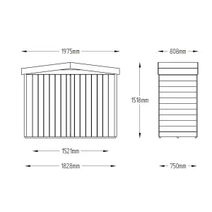 Forest Garden 2000L Tongue & groove Apex Garden storage 1450mm 1980mm