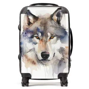 Wolf Watercolour Suitcase - Cabin