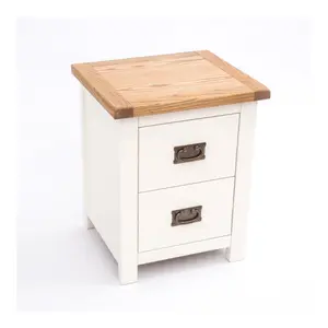 Lovere 2 Drawer Bedside Table Brass Drop Handle