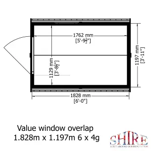 Shire Overlap 6x4 Single Door Value Shed with Window