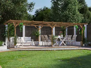 Dunster House Wooden Pergola Kit 6m x 3m DIY Plants Frame Garden Structure Utopia (19' 6" x 10')