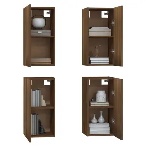 Berkfield TV Cabinets 4 pcs Brown Oak 30.5x30x60 cm Engineered Wood