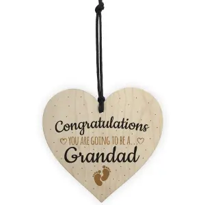 Red Ocean Handmade Pregnancy Announcent Gift Wooden Heart Congratulations Grandad Dad From Bump Gifts