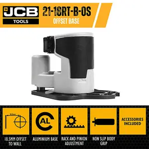 JCB 18RT-B-OS Offset Base for Router Trimmer Fits 21-18RT-B