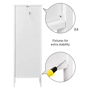 Yaheetech White Bathroom Floor Storage Cabinet with Drawer and Single Shutter Door