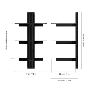 AVF Triple Shelf AV Shelving Black