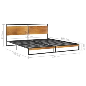 Berkfield Bed Frame Metal 180x200 cm 6FT Super King