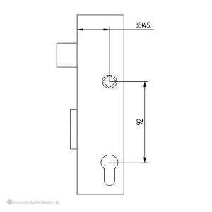 Saracen Surelock Centre Lockcase - No Hook - 35mm Backset - 107937