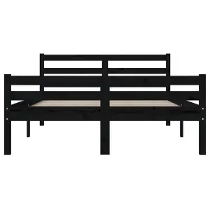 Berkfield Bed Frame Black Solid Wood 150x200 cm King Size