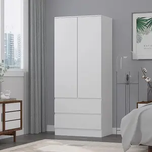 Stora 2 Door 2 Drawer Combination Wardrobe Matt White