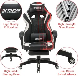 Olsen & Smith XTREME New and Improved 2024 Model Gaming Chair Ergonomic Office Desk PC Computer Recliner Swivel Chair(Black/White)