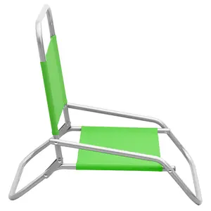 Berkfield Folding Beach Chairs 2 pcs Green Fabric