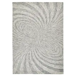 Cotton Handmade Luxurious Modern Wool Grey Geometric Optical 3D Rug for Living Room and Bedroom-160cm X 230cm