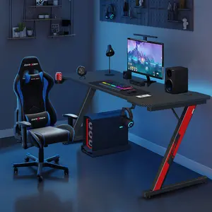 Ergonomic Gaming Computer Desk Black / 75cm H x 140cm W x 60cm D