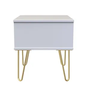 Diamond Ready assembled Matt indigo & white 1 Drawer Bedside chest (H)410mm (W)450mm (D)395mm