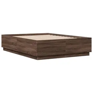 Berkfield Bed Frame without Mattress Brown Oak 140x190 cm