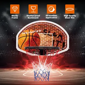 Costway Mini Basketball Hoop Portable Indoor Outdoor Basketball Backboard Wall Mounted