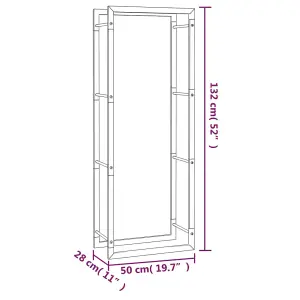 Berkfield Firewood Rack Matt Black 50x28x132 cm Steel