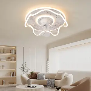 Garwarm 6-Speed Bladeless Flush Mount Ceiling Fan Light with Remote