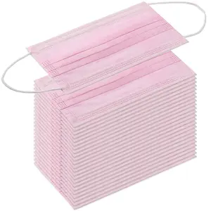 KAV 50 pack 3 Ply Disposable Face Masks, Face Covering, High Filterability, Suitable For Sensitive Skin Face Mask (100, PInk)