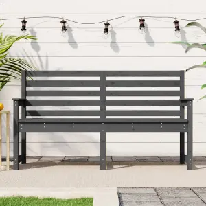 Berkfield Garden Bench Grey 159.5x48x91.5 cm Solid Wood Pine