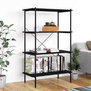 Berkfield 4-Tier Shelving Unit Black 80x40x130 cm