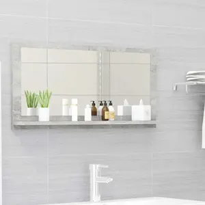 Dorlene Framed Wall Mounted Bathroom Mirror Concrete Grey / 80 cm