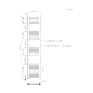 Wiest Straight Heated Towel Rail Radiator Bathroom Ladder Warmer Chrome / 140cm H x 30cm W x 3cm D