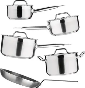 Nisbets Essentials Cook Like A Pro Stainless Steel & Aluminium 5-Piece Cookware Set