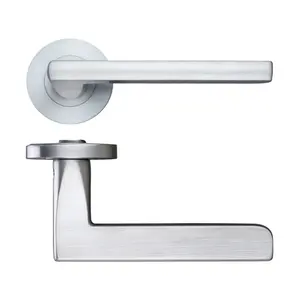 Venice Latch Door Handle (Set of 2) Satin Chrome