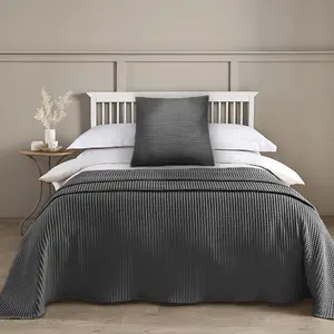 Hotel Waffle Cushion Covers Two Pack - Graphite, 50 x 50cm