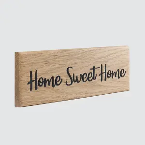 Peak Heritage Engraved Oak Sign 30cm - Home Sweet Home