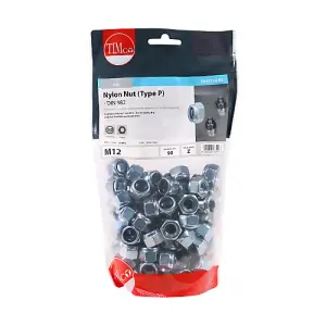 TIMCO Nylon Insert Nuts Type P DIN982 Silver - M12