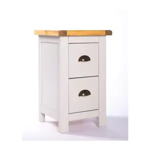 Argenta 2 Drawer Petite Bedside Table Brass Cup Handle