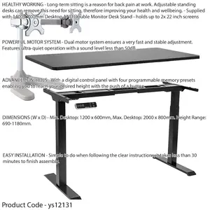 Ergonomic Electric Height Adjustable Standing Desk with Dual Monitor Stand for Enhanced Workspace