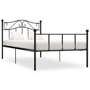 Berkfield Bed Frame Black Metal 100x200 cm