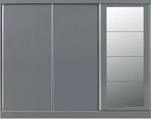 Cascio 3 Door Sliding Wardrobe Zipcode Design Finish: Grey